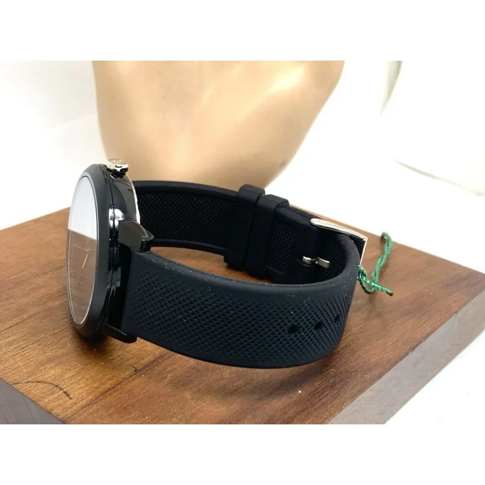 Lacoste Men's Watch 2070024 Quartz Black Dial Textured Rubber Band 42mm